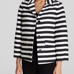 kate spade Landon black and white stripe boxy jacket